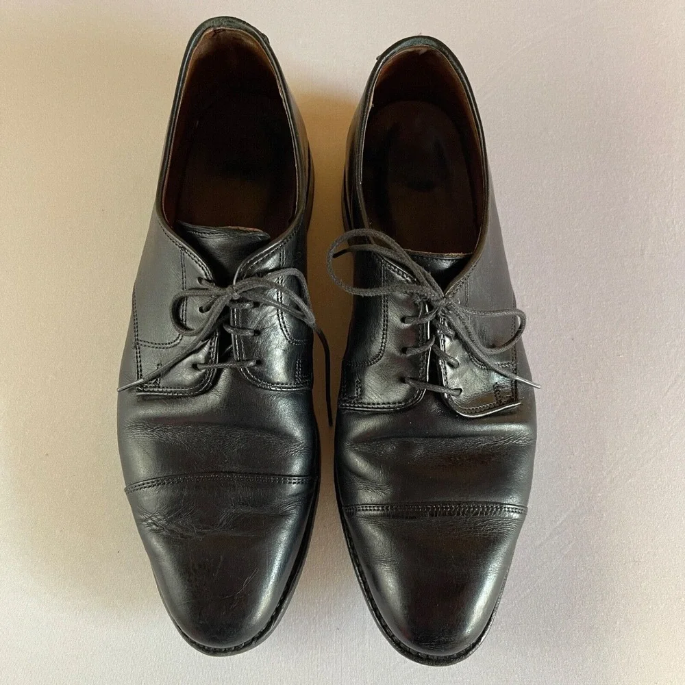 Allen Edmonds Riverside Mens 11 D Black Leather Lace Up Cap Toe Oxford Derby USA